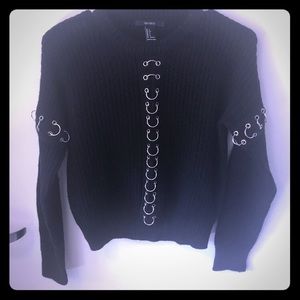 Forever 21 black chain sweater
